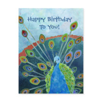 Peacock Birthday Postcard