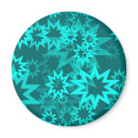 Peacock Blue Stars Fridge Magnets