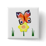 Peacock Butterfly Button