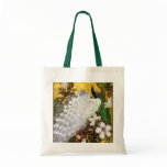 Peacock Canvas Bag:  White and Blue Peacocks