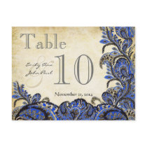 Peacock Colours Paisley Wedding Table Number