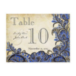 Peacock Colours Paisley Wedding Table Number postcards