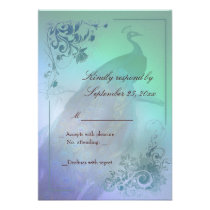 Peacock diy RSVP Card template invitations