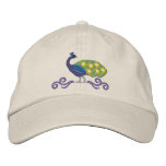 Peacock embroidered hats