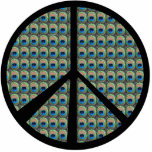Peacock Eyes Peace Sign Ornament Photo Cutouts