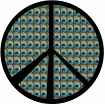 Peacock Eyes Peace Sign Ornament Photo Cutouts