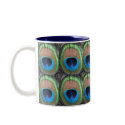 Peacock Eyes Tiled Mug