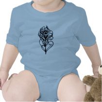 Peacock Feather Baby Bodysuit