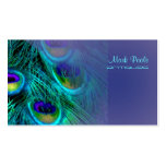 Peacock feather business cards, lavender