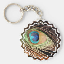 Peacock Feather Designs Keychain
