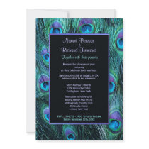 Peacock Feather Drama - Wedding Invitation