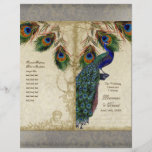 Peacock & Feather Elegant Matching Wedding Program Flyer