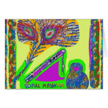 Peacock Feather n Flute of Krishna Card