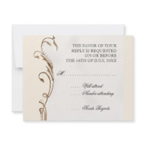 Peacock Feather n Swirls - Wedding Invitation