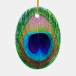 Peacock Feather Photo Christmas Ornament