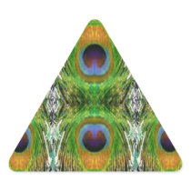Peacock Feather Show Triangle Stickers