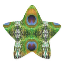 Peacock Feather Show Star Stickers