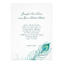 Peacock Feather Wedding Invitation