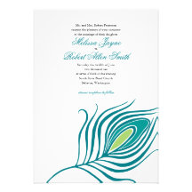 Peacock Feather Wedding Invitation
