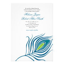 Peacock Feather Wedding Invitation