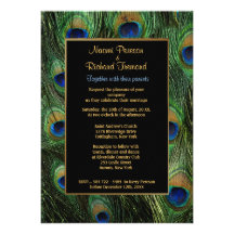 Peacock Feather Wedding Invitation