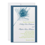Peacock Feather Wedding Invitations Blue Green