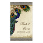 Peacock & Feather Wedding Table Seating Escort Business Card Templates