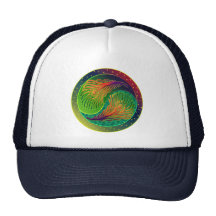 Peacock Feather Yin Yang 3 Hat