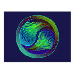 Peacock Feathers 1 Yin Yang Postcards