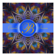 Peacock Feathers Autumn Country Art Invitation