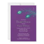 Peacock Feathers Bridal Shower Invitation