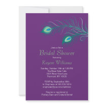 Peacock Feathers Bridal Shower Invitation
