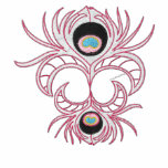 Peacock feathers embroidered women's polo shirt embroidered shirts