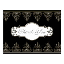 Peacock & Feathers Formal Thank You Note Lavender Post Card