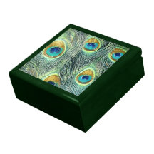 PEACOCK FEATHERS Keepsake Box