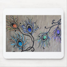 Peacock Feathers Mouse Pads