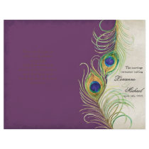 Peacock Feathers - Purple, Wedding Program