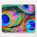peacock feather's rainbow mousepads