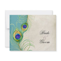 Peacock Feathers RSVP Response Cards