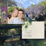 Peacock Feathers Save the Date Invite Cards postcards