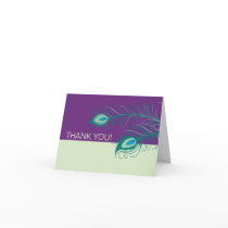 Peacock Feathers Thank You Note Greeting Card