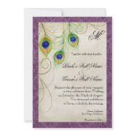 Peacock Feathers Wedding Invitation