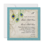 Peacock Feathers Wedding Invitation