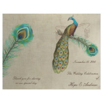 Peacock Feathers Wedding Program 4