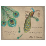 Peacock Feathers Wedding Program Burnt Edges