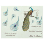 Peacock Feathers Wedding Program flyers