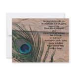 Peacock Feathers with Bricks Wedding Invitation