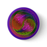 Peacock Feathers Yin Yang 2 Pin