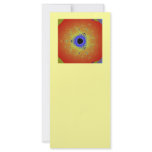 Peacock Fractal Mandala Orange Yellow Full Color Rack Card