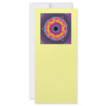 Peacock Fractal Mandala Yellow Pink Purple rack cards